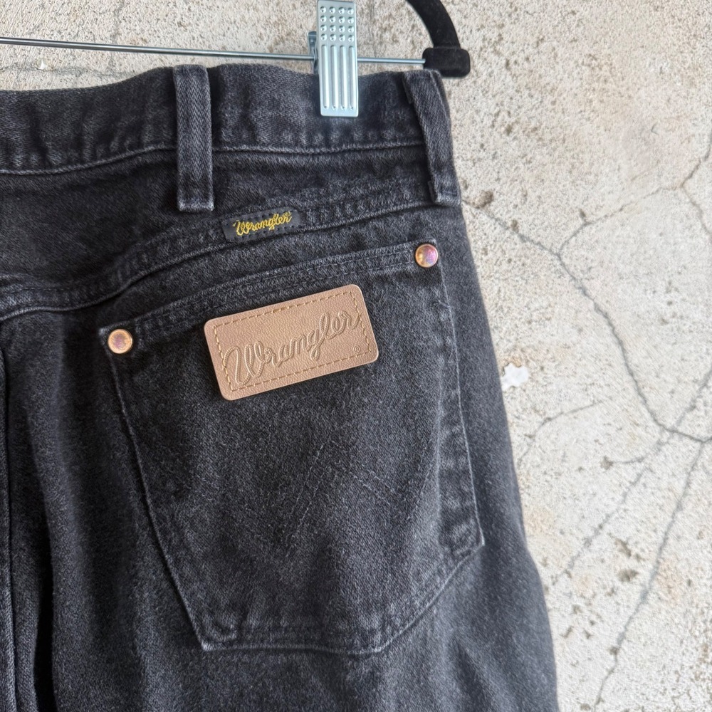 Vintage Wrangler Jeans Faded Black Straight Leg‎ Denim Made in USA Mens 36x34